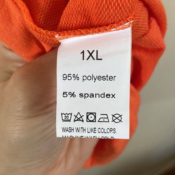 New Orange Pumpkin Scream Shirt Long Cut Out Halloween Plus cold shoulder 14 1XL - Picture 8 of 8